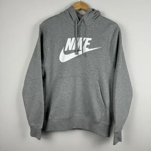 Nike Mens Hoodie Sportswear Fleece Sweatshirt Gray White Small BV2973-063 NEW - Picture 2 of 7